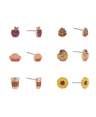 Hallmark Fall Theme 6pk Stud Earring Set