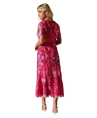 Coast Women's Printed Lace Midi Pencil Dress