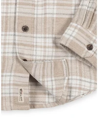 Hope & Henry Toddler Boys Organic Long Sleeve Flannel Shirt with Double Flap Pockets