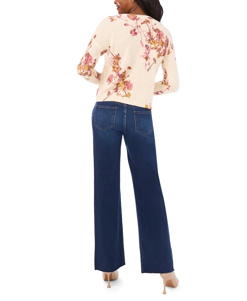 Vince Camuto Women's Electric Bouquets Crewneck Sweater