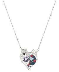 Disney Nightmare Before Christmas Sally and Jack Crystal Pendant Necklace