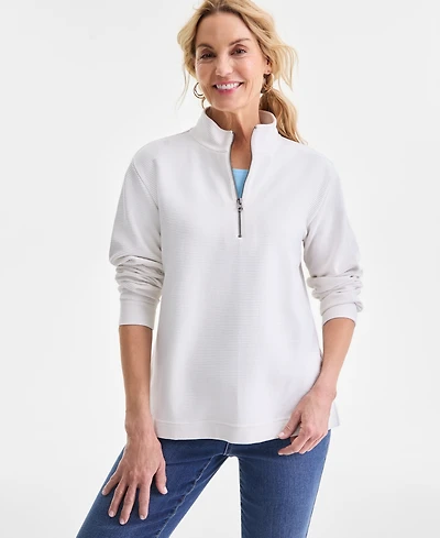 Style & Co Petite Mock-Neck Sweatshirt, Macy's Exclusive