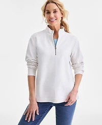 Style & Co Petite Mock-Neck Sweatshirt, Macy's Exclusive