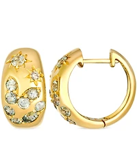 Le Vian Nude Diamond (0.05 ct. t.w.) and Montana Sapphire (1.66 ct. t.w.) Hoop Earrings in 14K Honey Gold