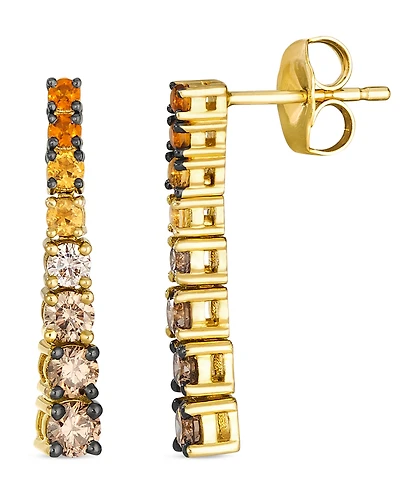 Le Vian Diamond (0.62 ct. t.w.) and citrine ombre (0.18 ct. t.w.) Earrings in 14K Honey Gold
