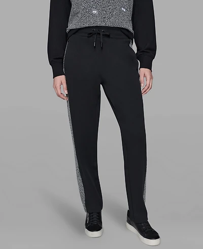Karl Lagerfeld Paris Women's Mid-Rise Straight Jogger Pants