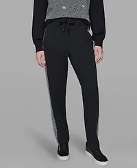 Karl Lagerfeld Paris Women's Mid-Rise Straight Jogger Pants