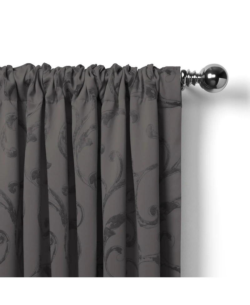 Elrene Home Fashions Mia Jacquard Scroll Blackout Window Curtain
