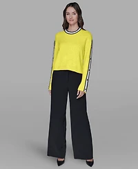 Karl Lagerfeld Paris Women's Contrast Trim Pull-On Sweater