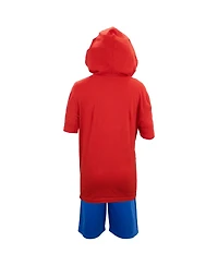 Spider-Man Big Boys Cosplay Hooded T-Shirt and Shorts Set
