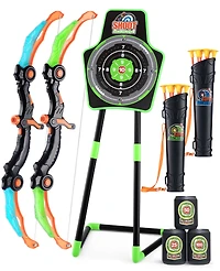 2-Pack Led Bow and Arrow Set for Kids with 12 Suction Arrows, 1 Standing Target, 3 Score Targets & 2 Light-u Quiver