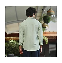 Campus Sutra Men's Sage Green Modular Solid Oversized Shirt