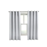 Habitat Margaret Light Filtering Richly Woven Textured Pattern Daytime Privacy Grommet Curtain Panel 52" x 108" White