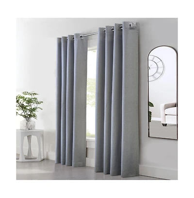 Habitat Margaret Light Filtering Provide Daytime Privacy Woven Textured Pattern Grommet Curtain Panel 52" x 108" Grey