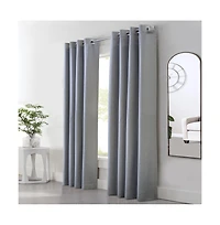 Habitat Margaret Light Filtering Provide Daytime Privacy Woven Textured Pattern Grommet Curtain Panel 52" x 108" Grey