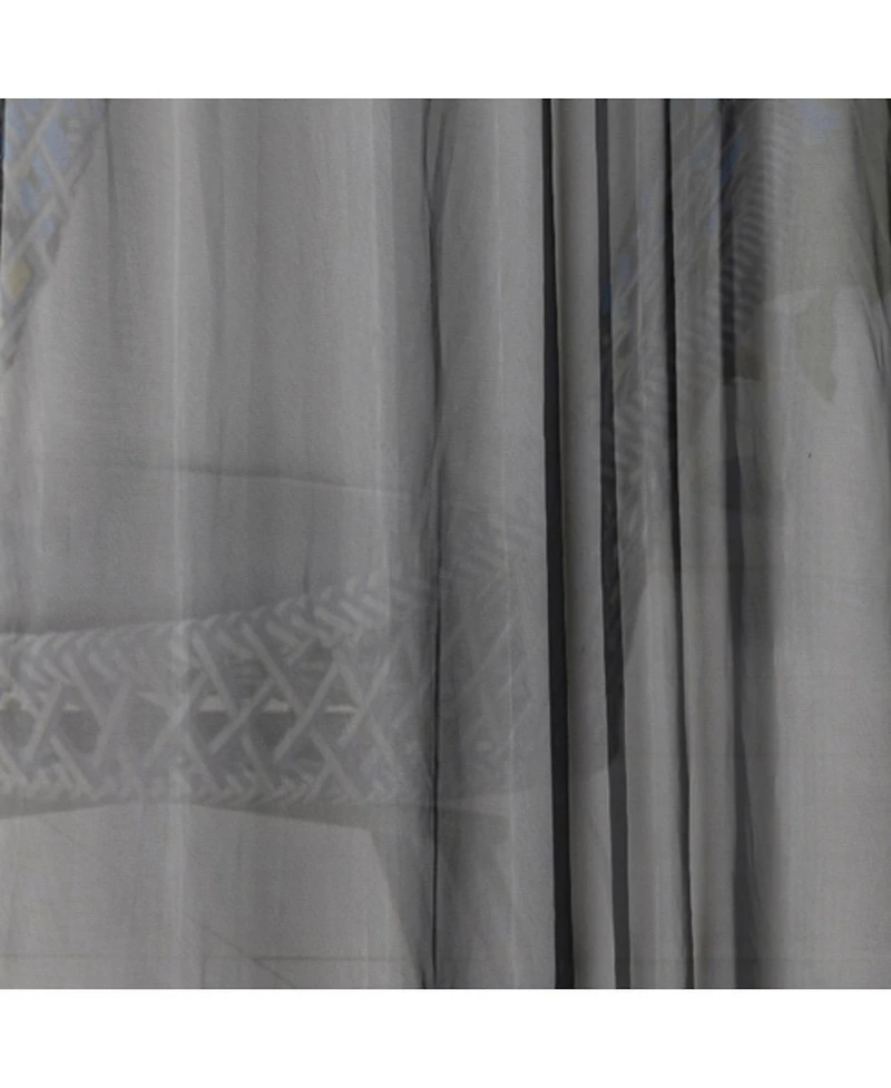 Commonwealth No Seem Curtain Grommet Top Panel 8 Matt Silver Grommets - 50"x108" - Black