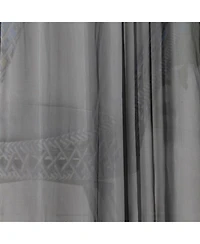 Commonwealth No Seem Curtain Grommet Top Panel 8 Matt Silver Grommets - 50"x108" - Black