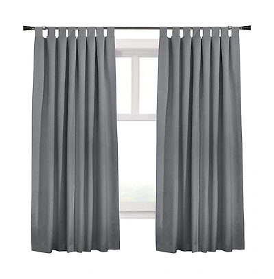 Commonwealth Home Fashions Ventura Tab Top Curtain Panel Pair Window Dressing each - 78x84", Dark Grey