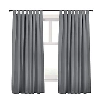Commonwealth Home Fashions Ventura Tab Top Curtain Panel Pair Window Dressing each - 78x84", Dark Grey