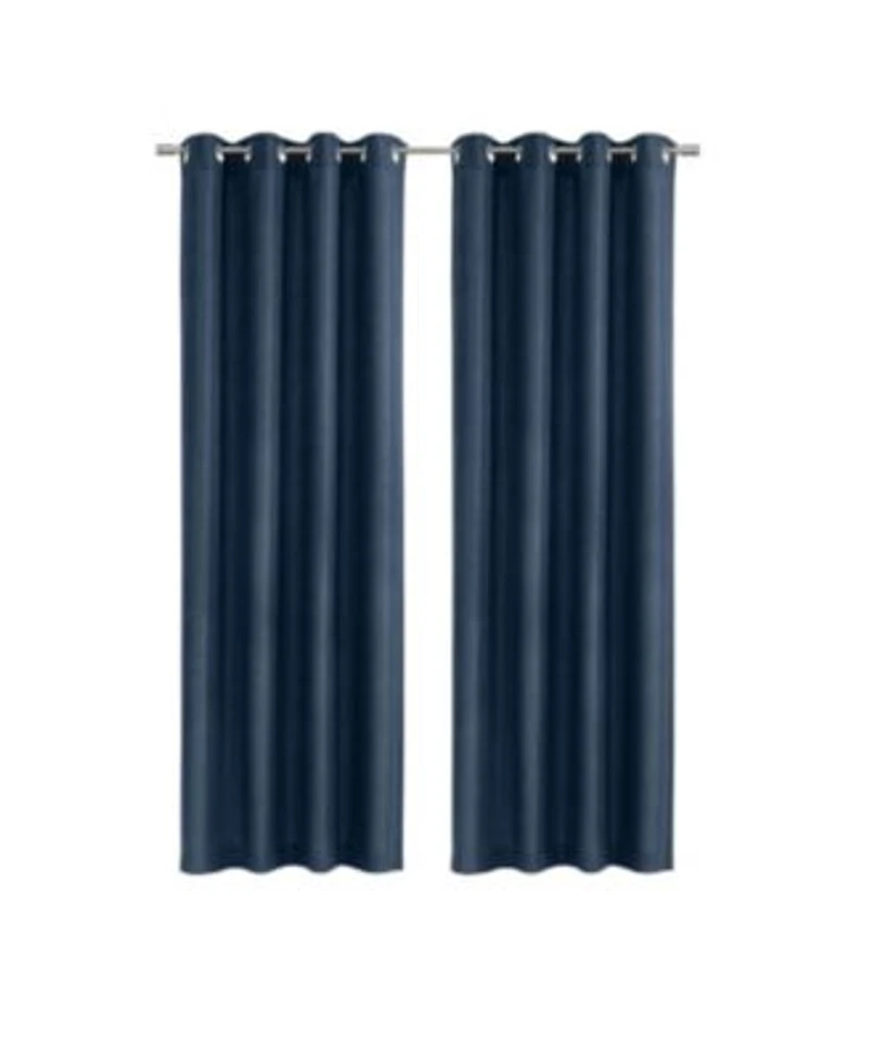 Habitat Abstract Light Filtering Energy Efficeint Grommet Curtain Panel For Windows 52 X22 X 84 X22 Navy