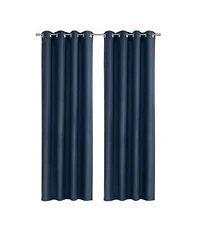 Habitat Abstract Light Filtering Energy Efficeint Grommet Curtain Panel For Windows 52 X22 X 84 X22 Navy