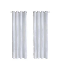 Habitat 100 Polyester Selina Sheer Grommet Leaf Embroidered Curtain Panel 52 X22 X 84 X22 White