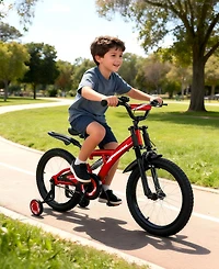 16-Inch Kids Bike for Boys & Girls – Beginner Bicycle with Training Wheels, Kickstand, Adjustable Seat, Coaster Brake & Handbrake