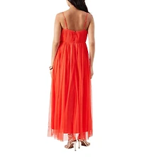 Warehouse Women's Tulle Strappy Bandeau Maxi Dress