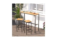 Aecojoy 3 Pieces Outdoor Bar Set of 2 for Balcony