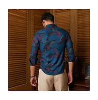 Campus Sutra Men's Midnight Blue Impressia Regular Shirt