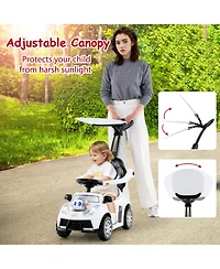 Costway Baby 3-in-1 Sliding Walker w/ Adjustable Canopy Horn Music & Light