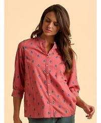 Brakeburn Women's Sara 3/4 Sleeve Round Neck Shirt