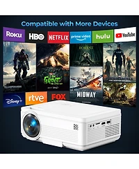 Mini Projector, Full Hd 1080P Support Video Projector, Portable Small Movie Projector
