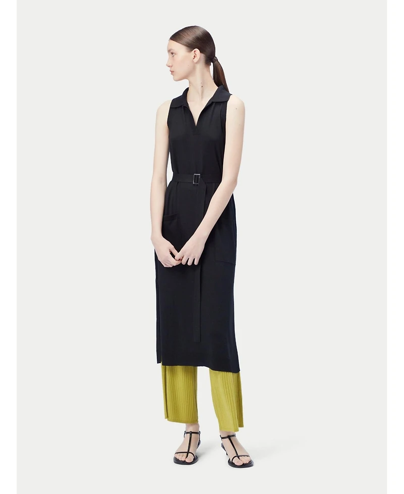 Gobi Cashmere Women's Sleeveless Silk Cashmere Polo Dress