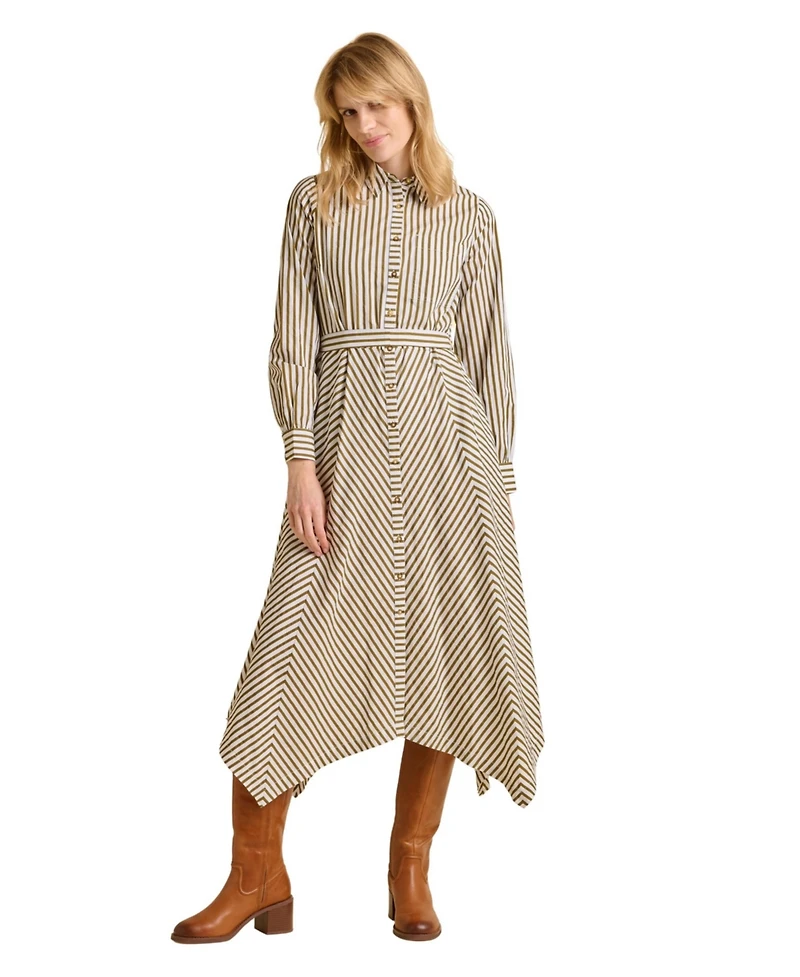 Brakeburn Women's Forrest Long Sleeve Shirt Midi Dress