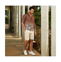 Campus Sutra Men's Ash Brown Indie-Ombre Oversized Shirt