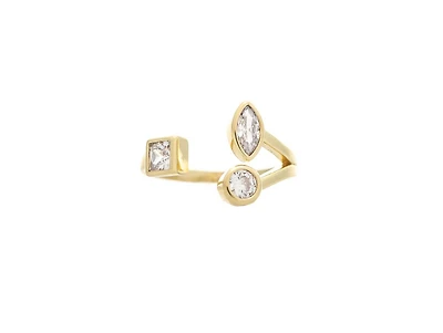 Cubic Zirconia Open Trio Ring