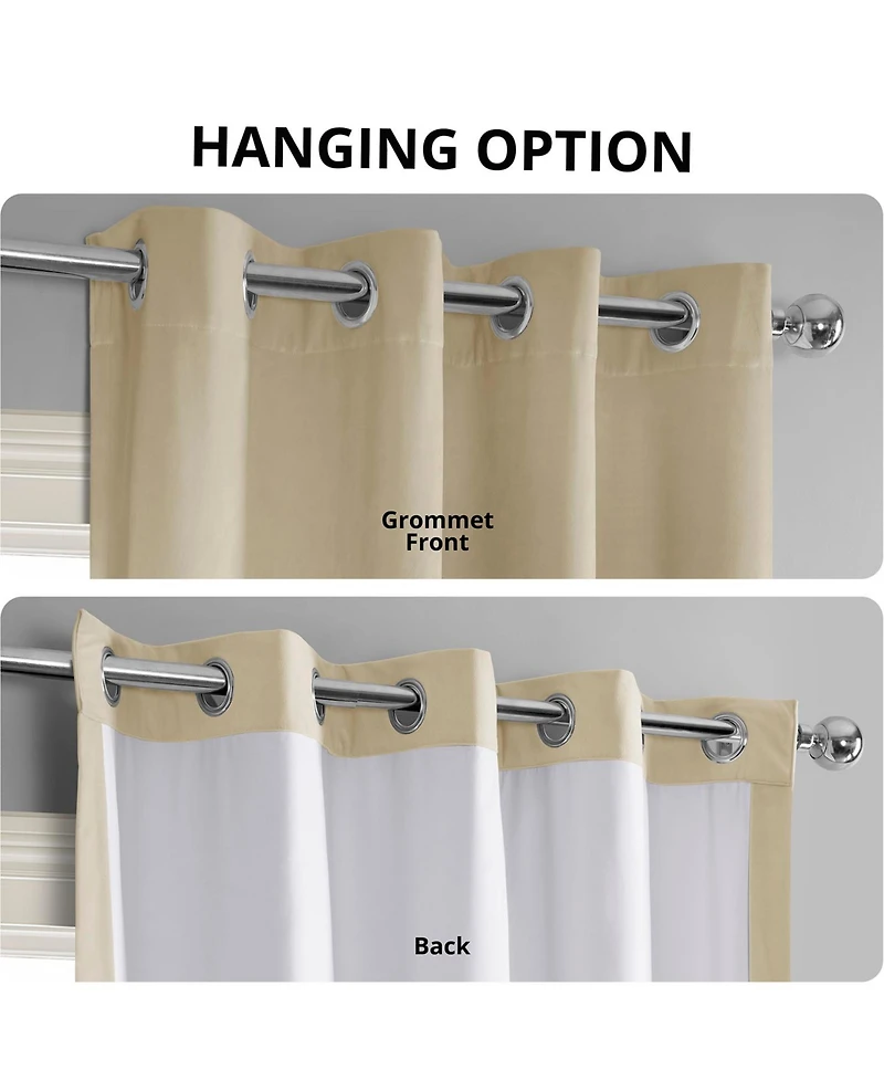 Half Price Drapes Neutral Ground Grommet Signature Velvet Blackout Curtain