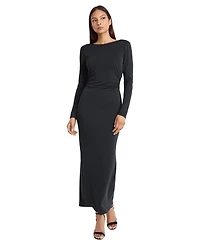 Donna Morgan Women's Boat Neck Long-Sleeve Maxi Dress