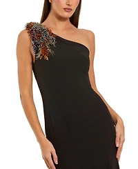 Mac Duggal Women's Crepe One Shoulder Mermaid Gown With Beading