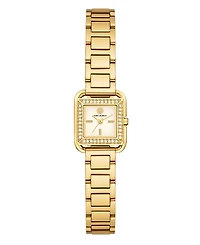Tory Burch Women's The Kira Square Small Quartz Three-Hand Gold Stainless Steel, 19mm