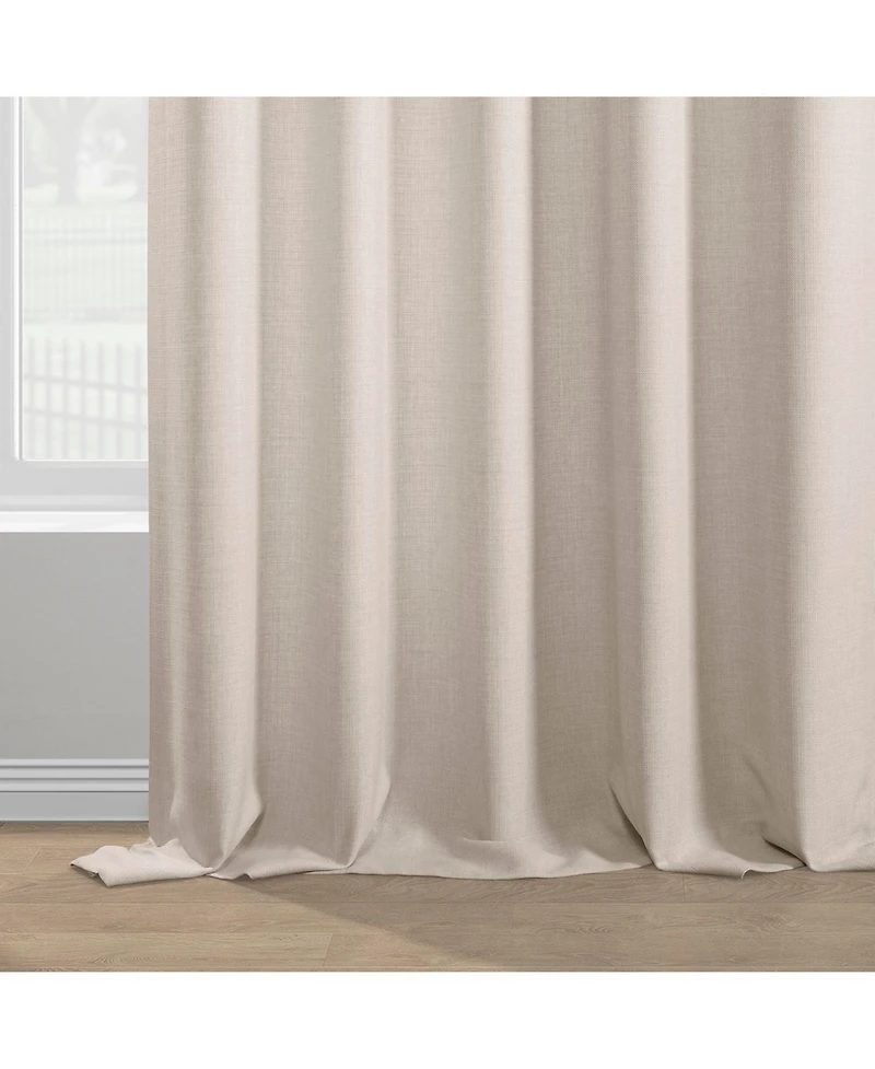 Half Price Drapes Parchment Cream Italian Faux Linen Room Darkening Curtain