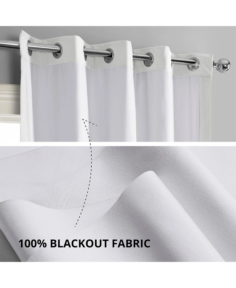 Half Price Drapes Primary White Grommet Signature Velvet Blackout Curtain