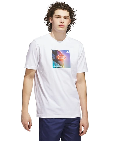 adidas Men's 3-Stripes Lights Hoops Graphic Crewneck T-Shirt