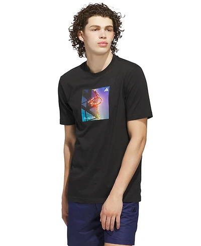 adidas Men's 3-Stripes Lights Hoops Graphic Crewneck T-Shirt