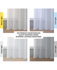 Half Price Drapes Aspen White Grommet Textured Faux Linen Sheer Curtain