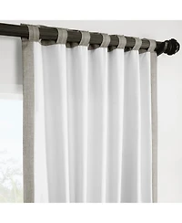 Half Price Drapes Fossil Grey Italian Faux Linen Room Darkening Curtain