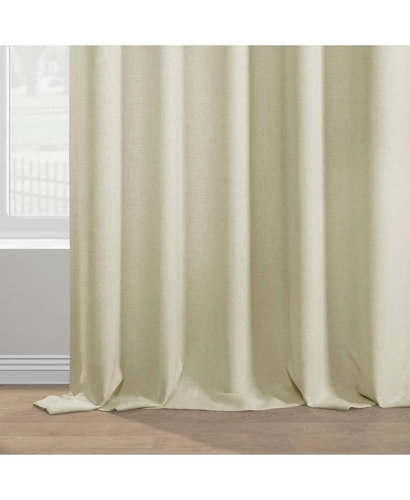 Half Price Drapes Gravity Ivory Italian Faux Linen Room Darkening Curtain