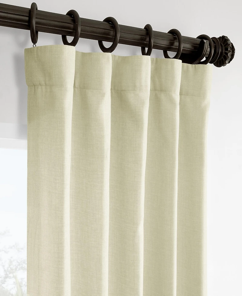 Half Price Drapes Gravity Ivory Italian Faux Linen Room Darkening Curtain