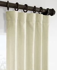 Half Price Drapes Gravity Ivory Italian Faux Linen Room Darkening Curtain